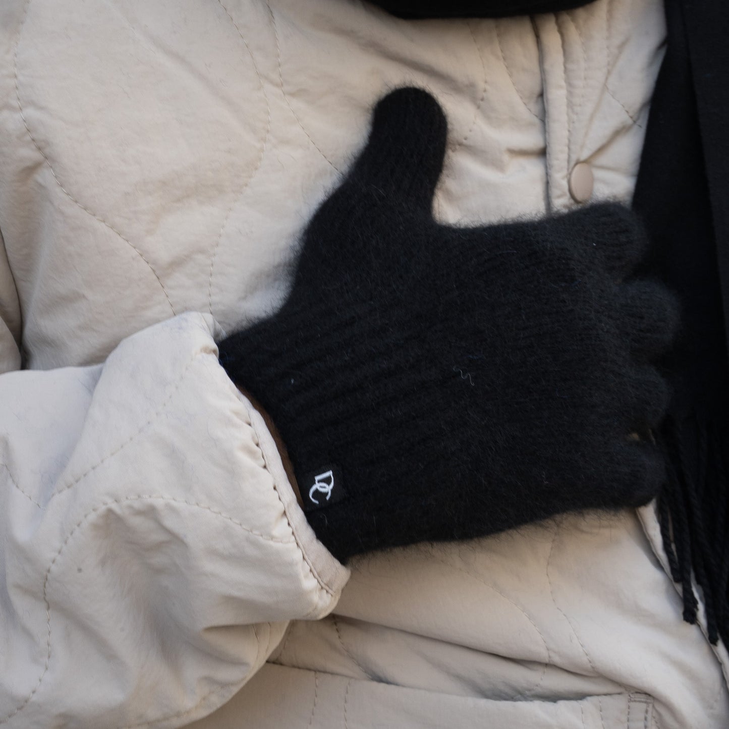 gants cachemire noir