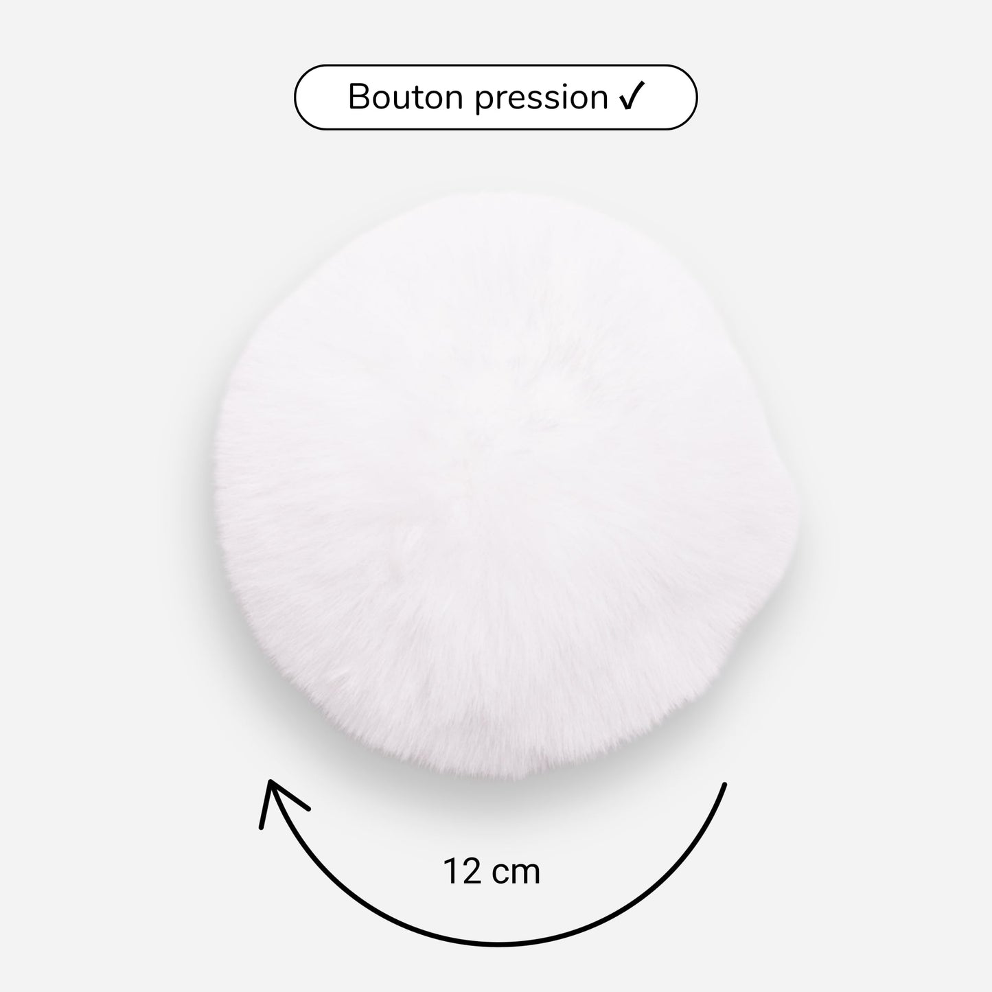 Pompon amovible blanc