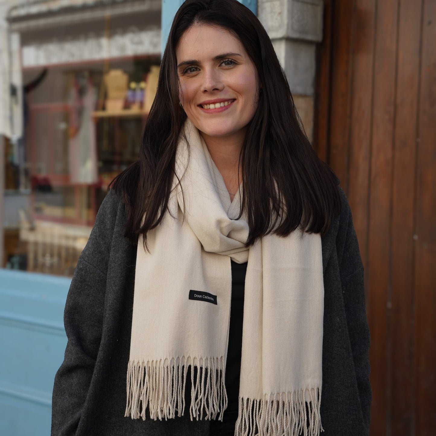 Trio cachemire — écharpe + bonnet + gants | Beige