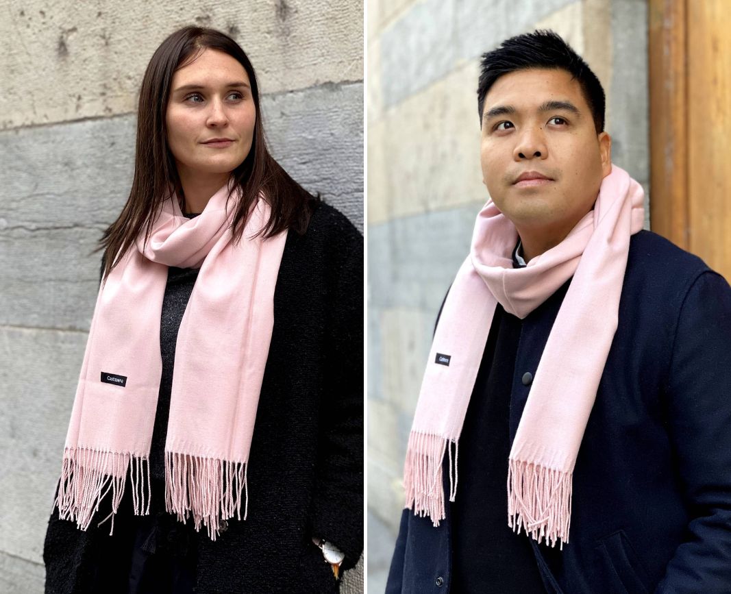 echarpe rose poudree femme homme