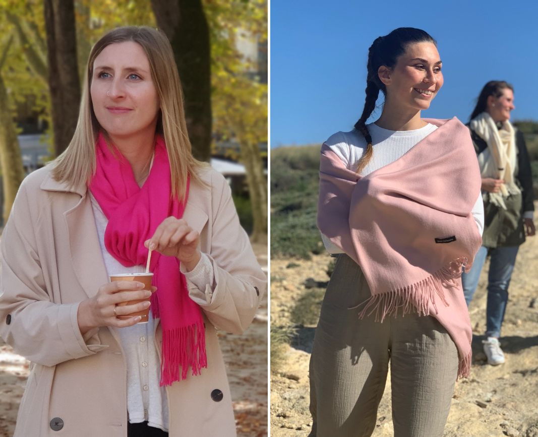 porter echarpe rose femme tenue claire