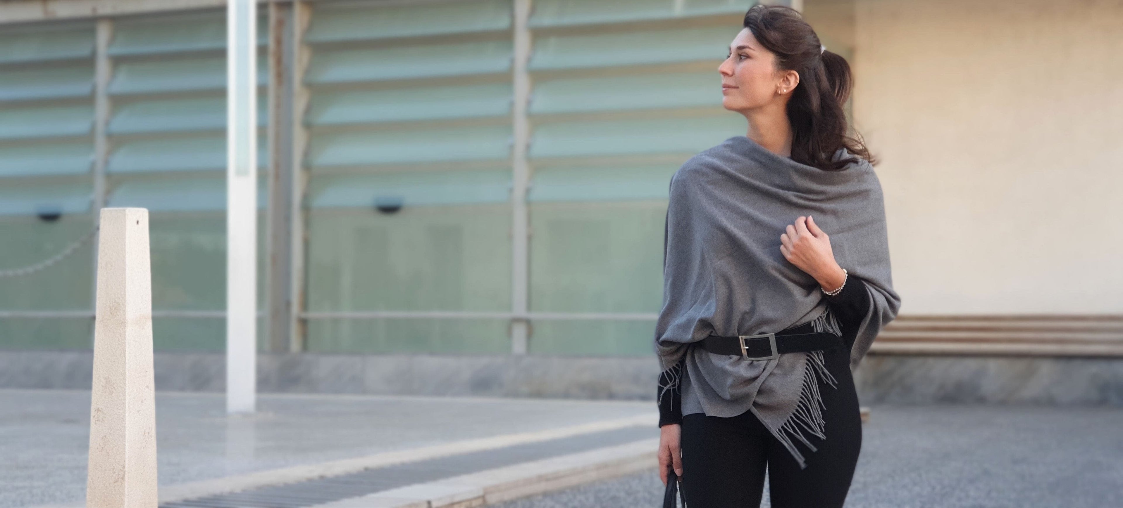 porter poncho cachemire