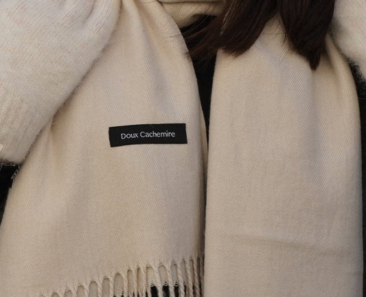 Écharpe en laine et cachemire femme beige qualité