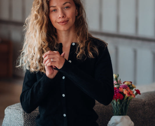 cardigan gilet femme cachemire noir
