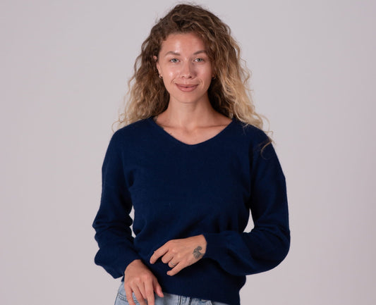 pull bleu marine doux cachemire femme soldes