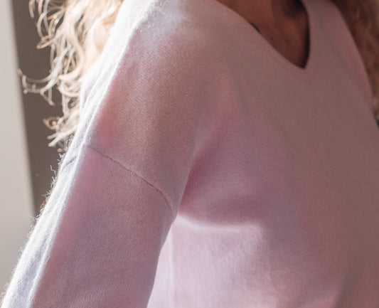 pull cachemire col v bouloche