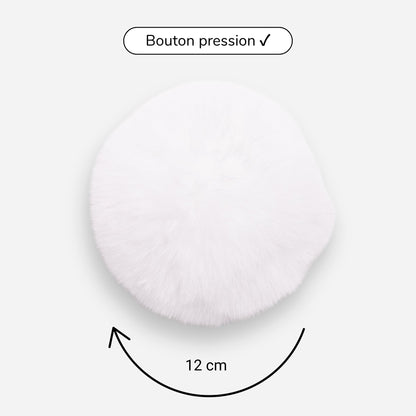 Pompon amovible blanc