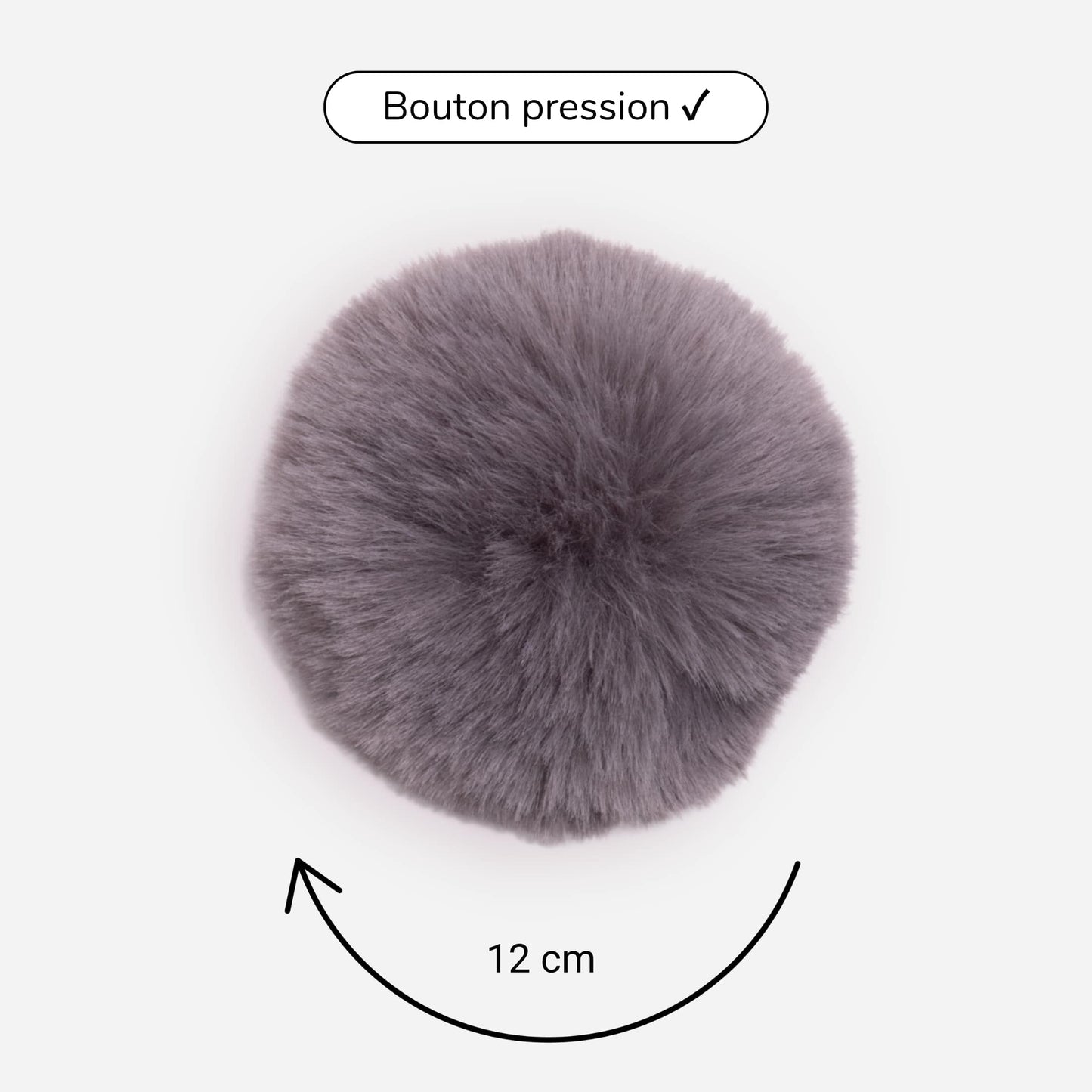 Pompon amovible gris foncé