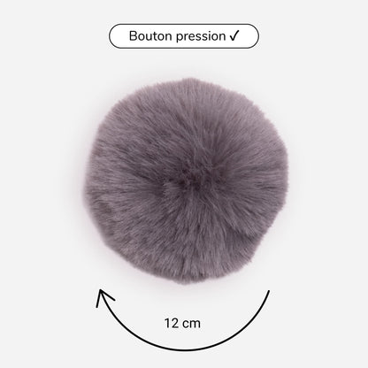 Pompon amovible gris foncé