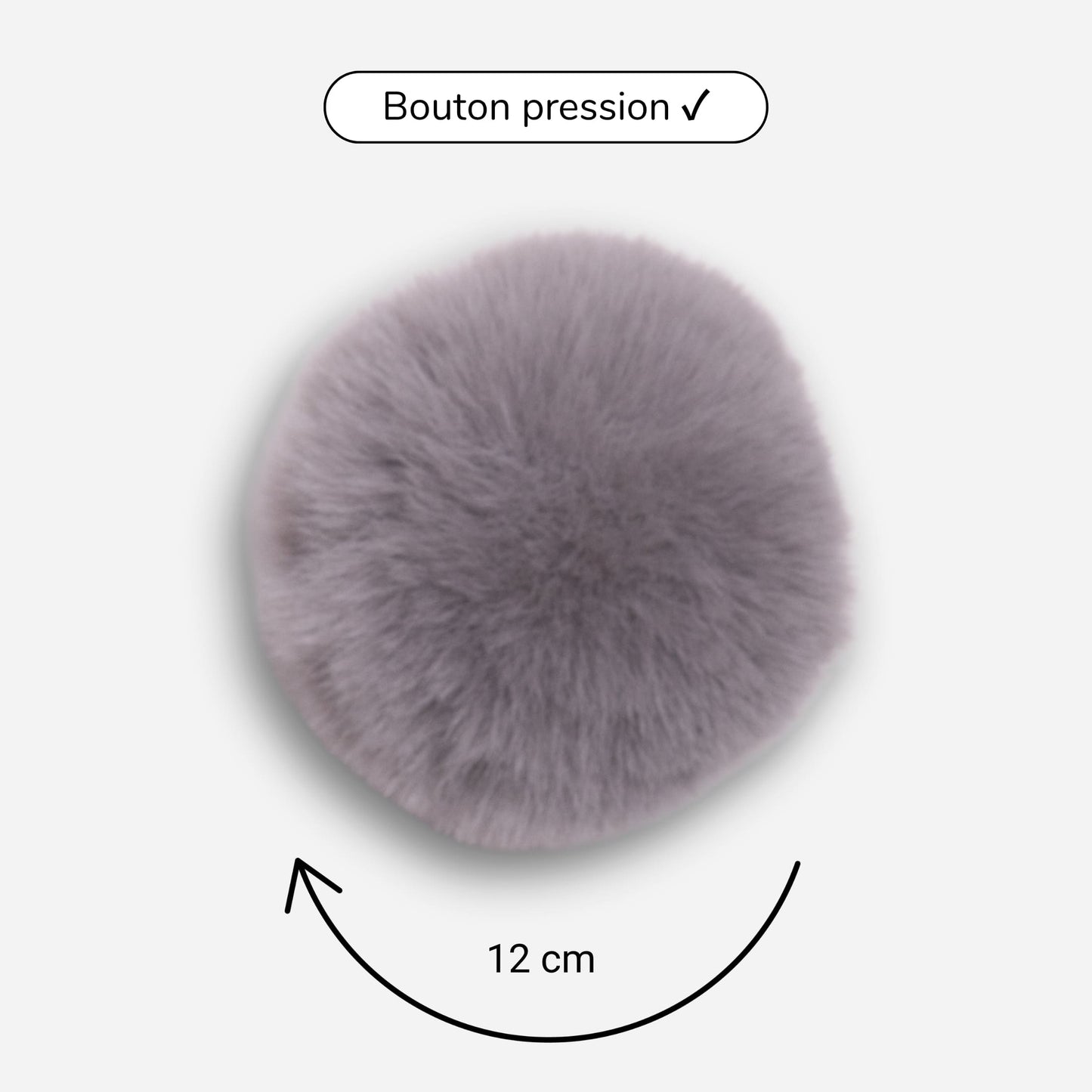 Pompon amovible gris clair