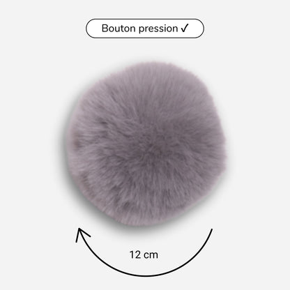 Pompon amovible gris clair