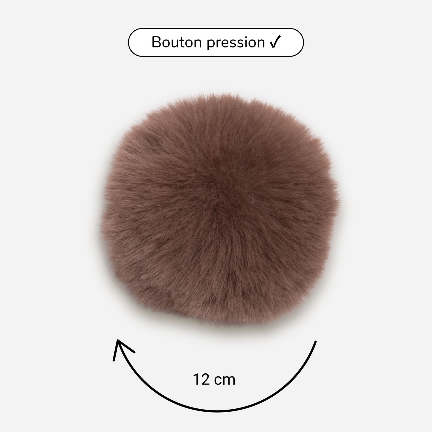 Pompon amovible taupe