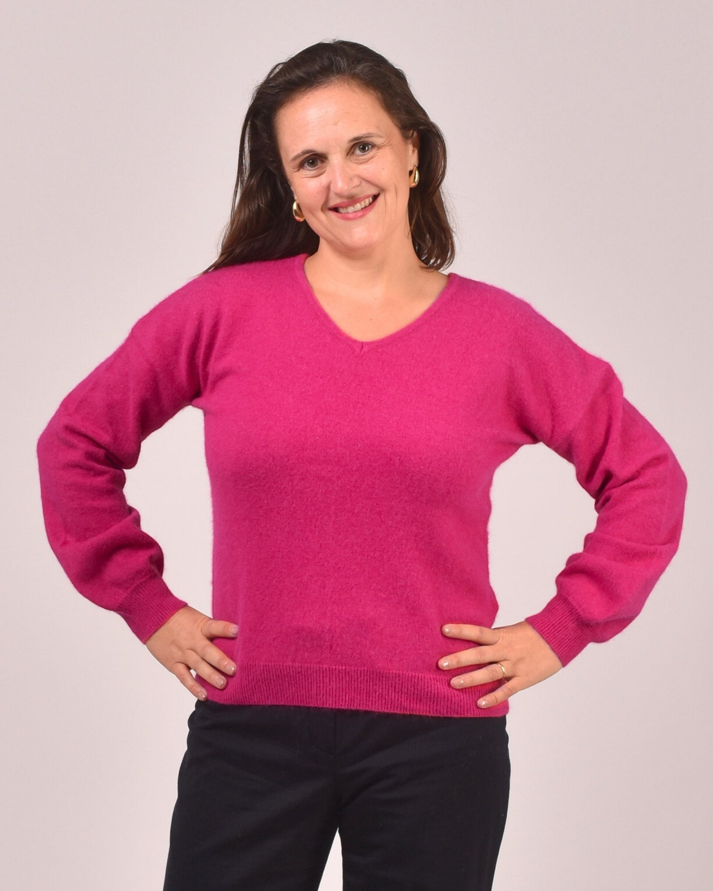 fuchsia - Aurélie mesure 1m65 et porte du L