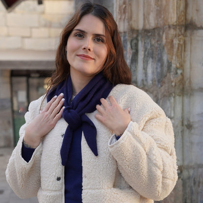 Bandana cachemire bleu marine