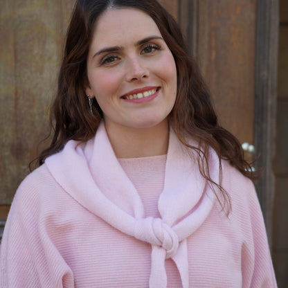 Bandana cachemire rose poudré