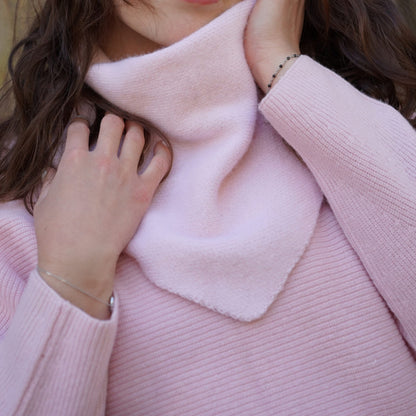 Bandana cachemire rose poudré