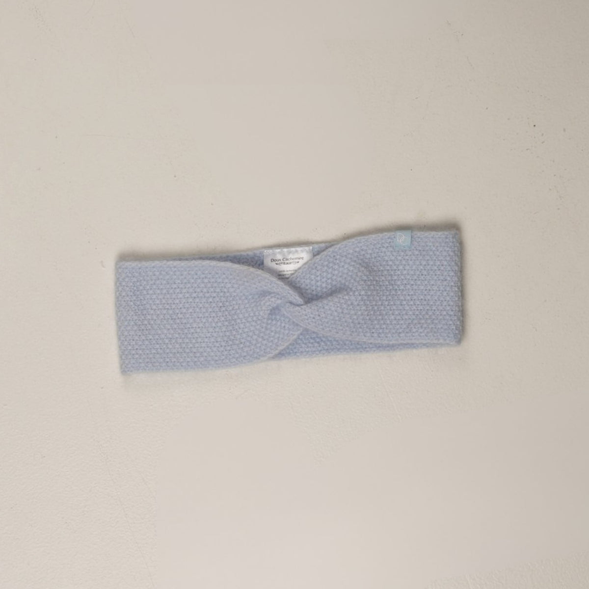 Bandeau cachemire bleu neige