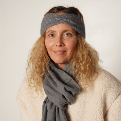 Bandeau cachemire gris chiné