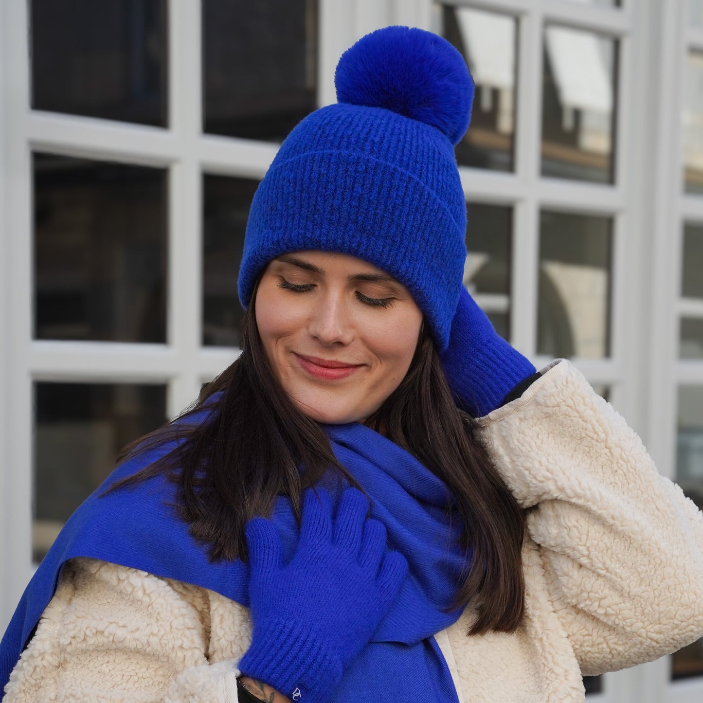 bonnet cachemire bleu roi