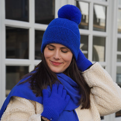 bonnet cachemire bleu roi