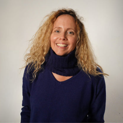 Cache cou cachemire bleu marine