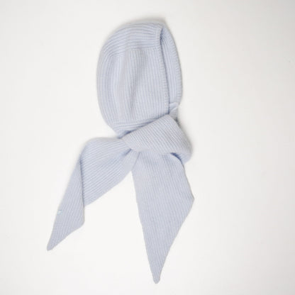 Capuche amovible cachemire bleu neige