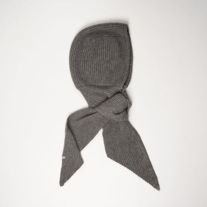 Capuche amovible cachemire gris chiné