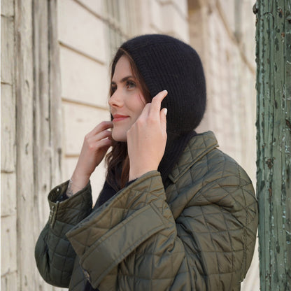 Capuche amovible cachemire noir