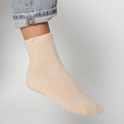 Chaussettes cachemire beige