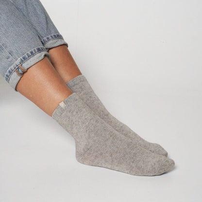 Chaussettes cachemire gris