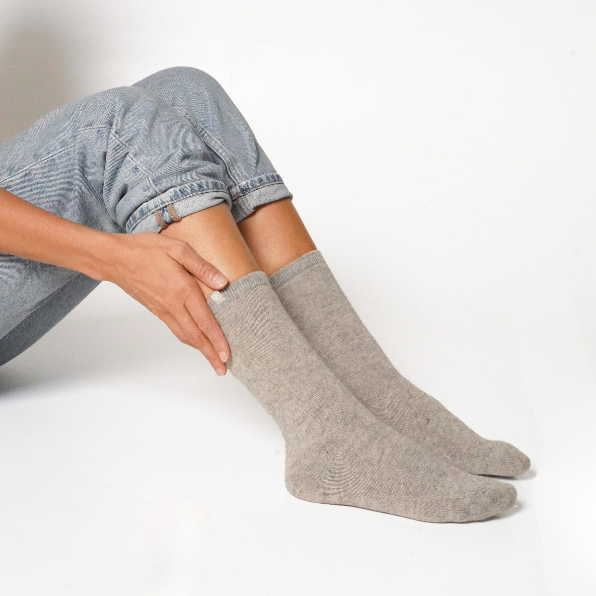 Chaussettes cachemire gris