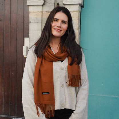 echarpe cachemire cuivre femme