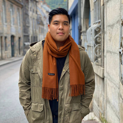 echarpe cachemire cuivre homme