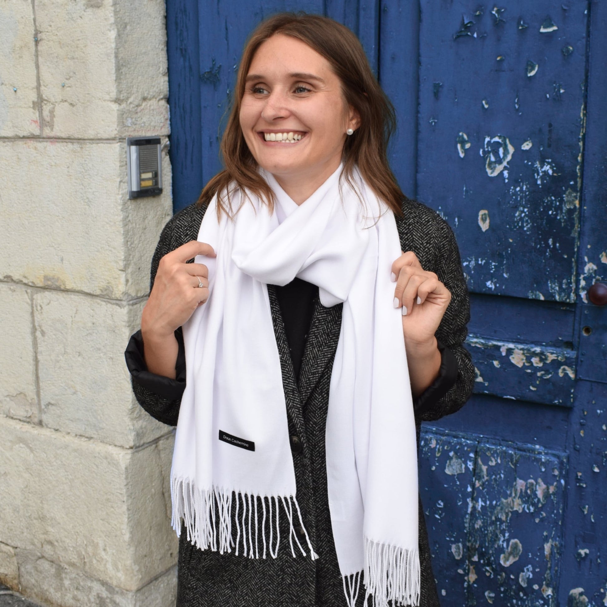 Écharpe en Cachemire Blanche Doux Cachemire - Main Image