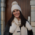 Trio cachemire — écharpe + bonnet + gants | Beige