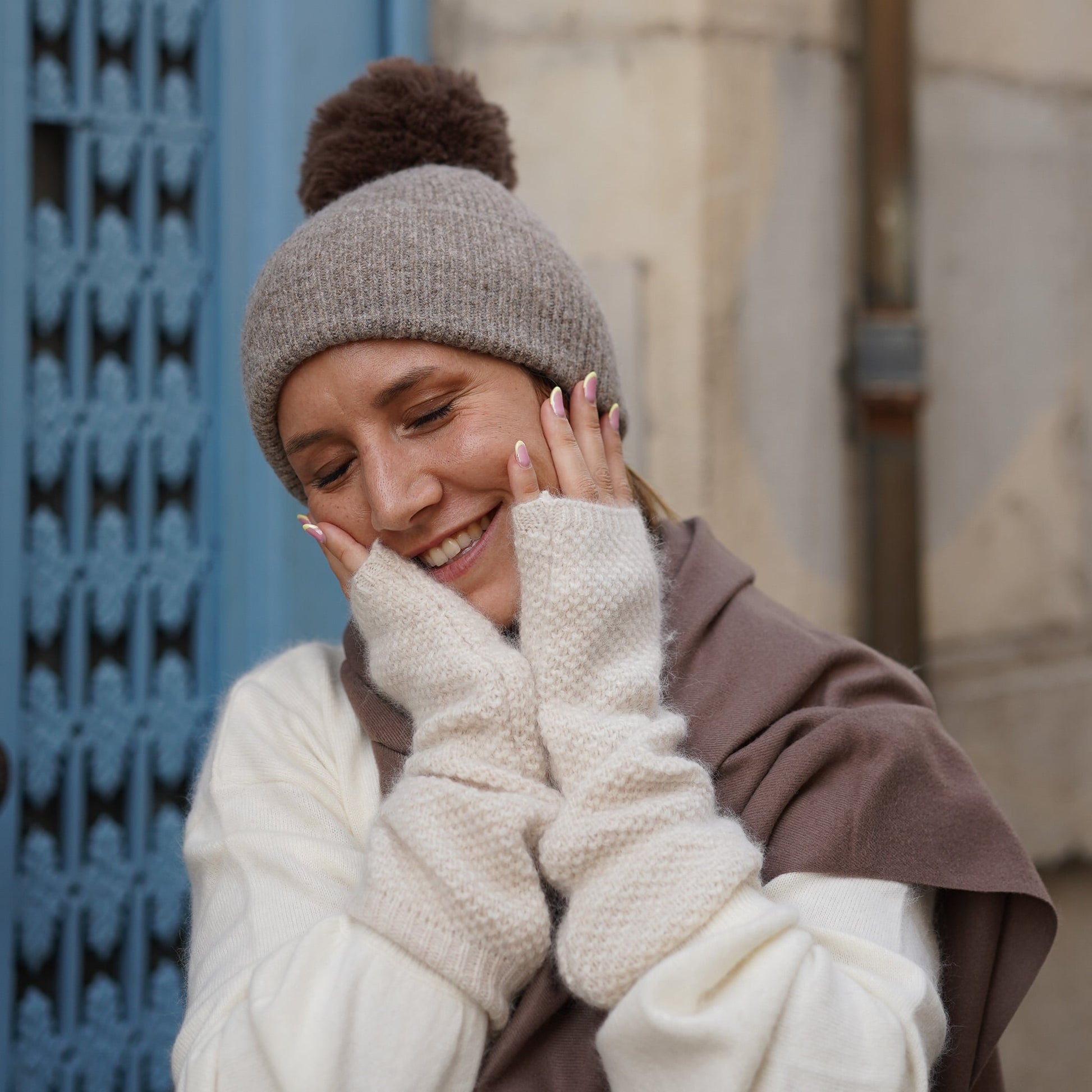 ensemble cachemire taupe beige