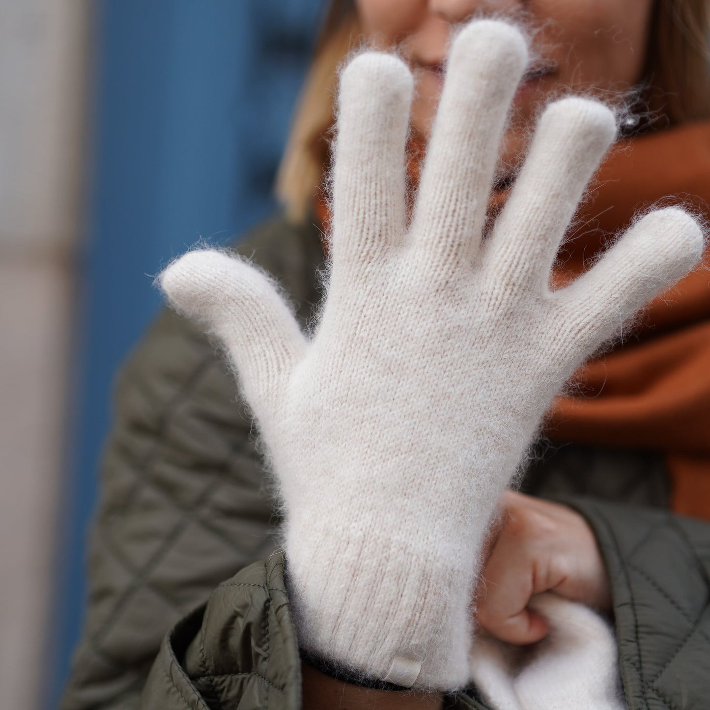 gant cachemire beige