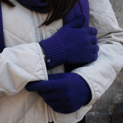 gants cachemire bleu marine