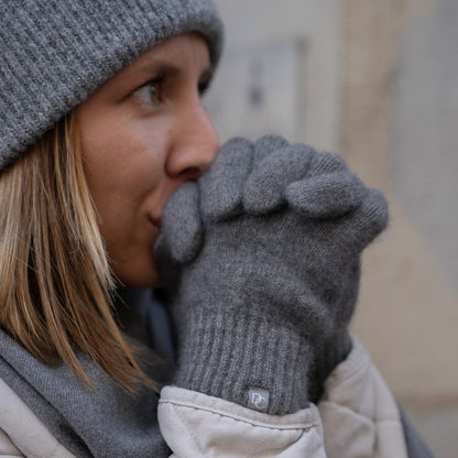 gants cachemire gris