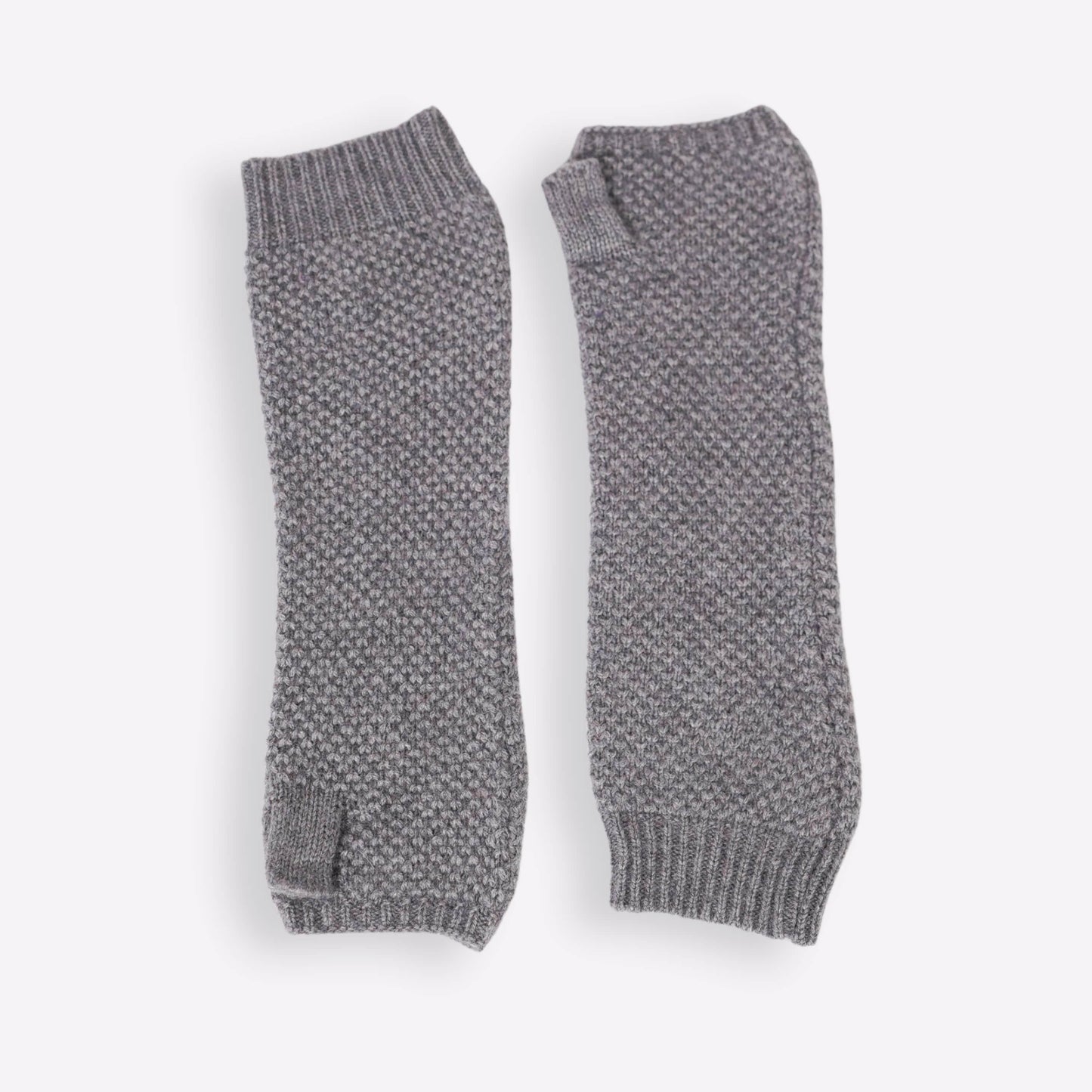 Mitaines cachemire gris chiné