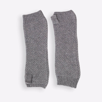 Mitaines cachemire gris chiné