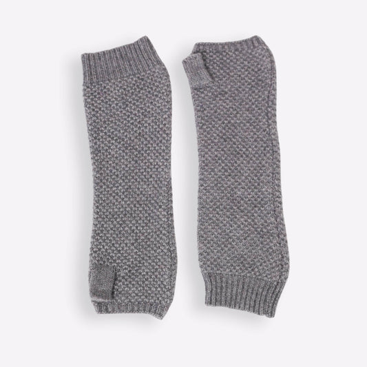 Mitaines cachemire gris chiné